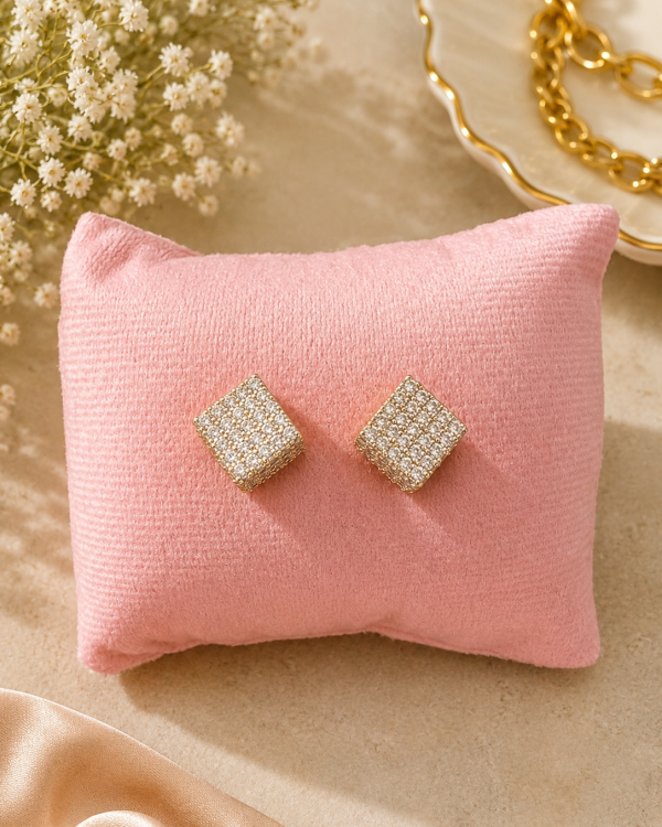Pavé Cushion Square Stud Earrings
