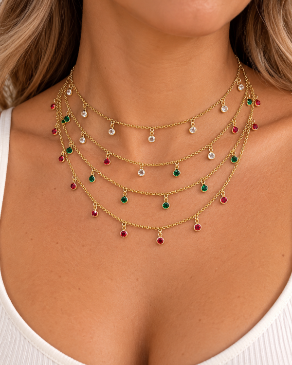 Crystal Drop Station Necklace