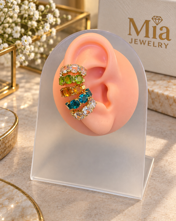Gemstone Crystal Ear Cuff