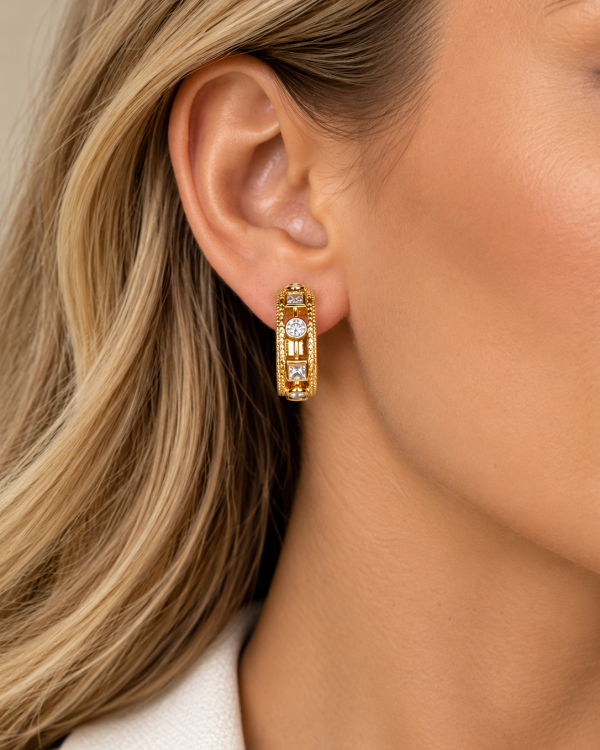 Celeste Crystal Hoop Earrings