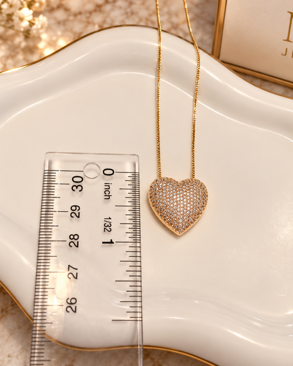 Radiant Heart Box Chain Necklace