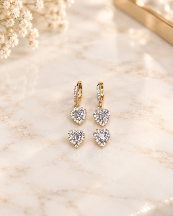 Romantic Crystal Heart Duo