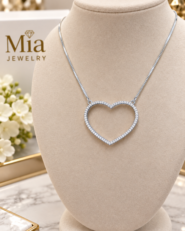 Open Heart Box Chain Necklace