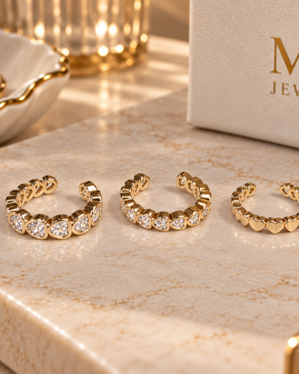 Lumière Crystal Trio Ear Cuffs