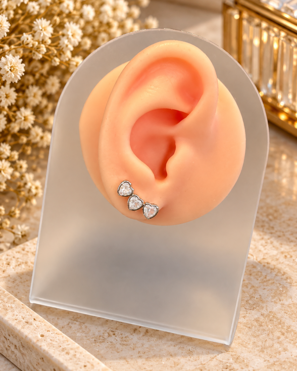 3 Hearts Ear Climber