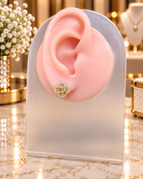Amelia Crystal Knot Stud Earrings