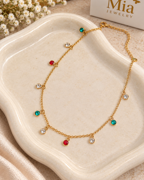 Crystal Drop Station Necklace