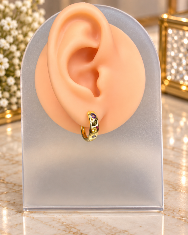 Crystal Mosaic Huggie Hoops
