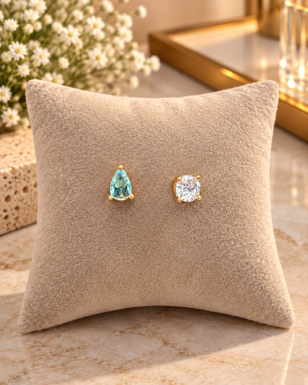 Duo Gemstone Stud Earrings