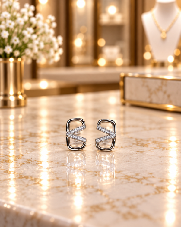 Harper Pavé Frame Earrings