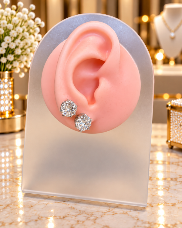 Elena Round Crystal Stud Earrings