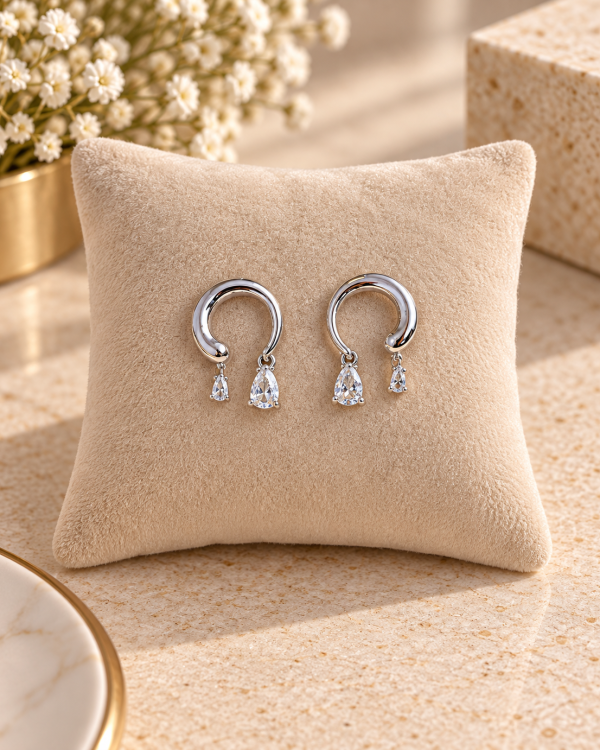 Teardrop Open Hoop Earrings