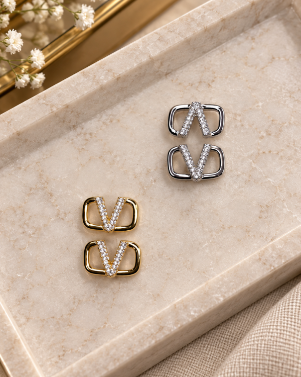 Harper Pavé Frame Earrings
