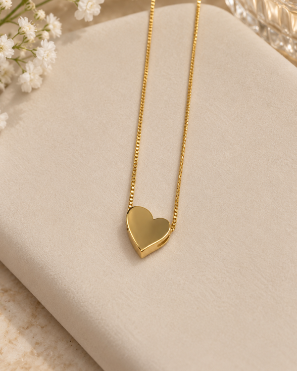 Polished Heart Box Chain Necklace