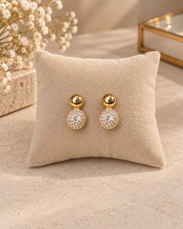 Pavé Round Drop Earrings