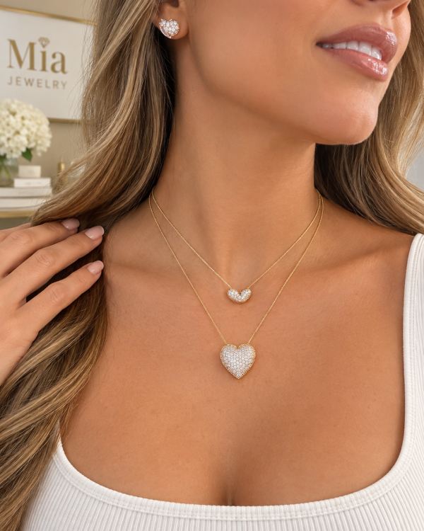 Radiant Heart Box Chain Necklace