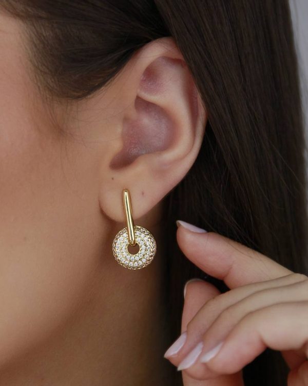 Luxe Pavé Circle Drop Earrings