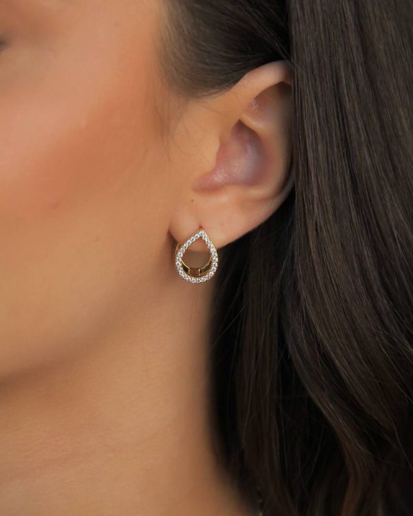 Luxe Teardrop Pave Drop Earrings