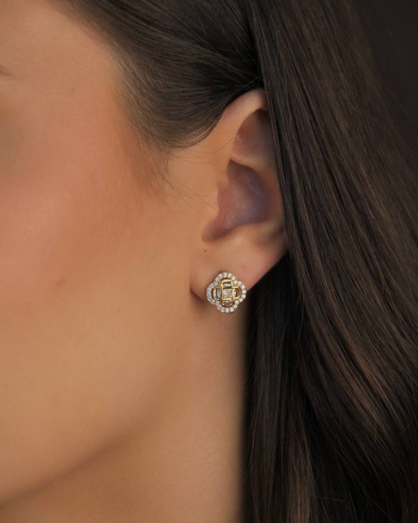 Amelia Crystal Knot Stud Earrings