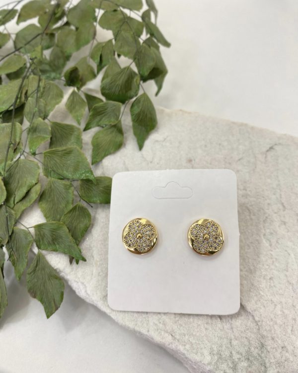 Crystal Clover Stud Earrings