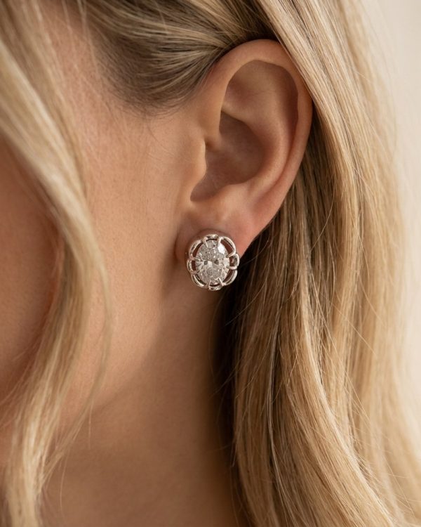 Rita Crystal Flower Stud Earrings