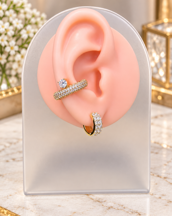 Crystal Halo Drop Ear Cuff
