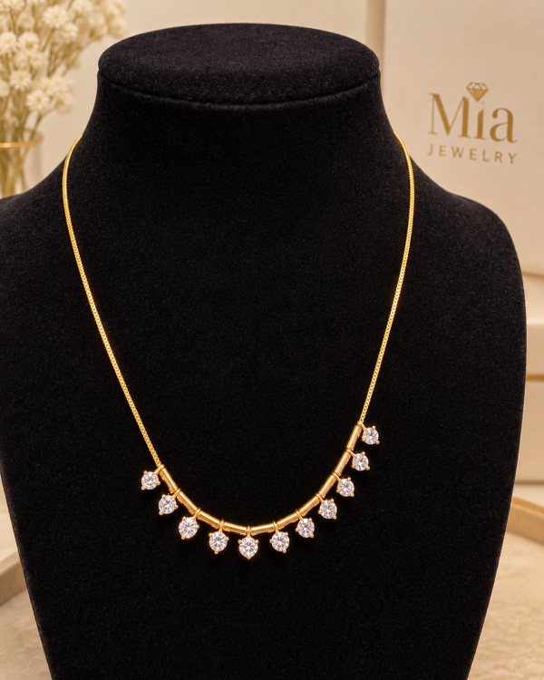 Crystal Cascade Bar Necklace