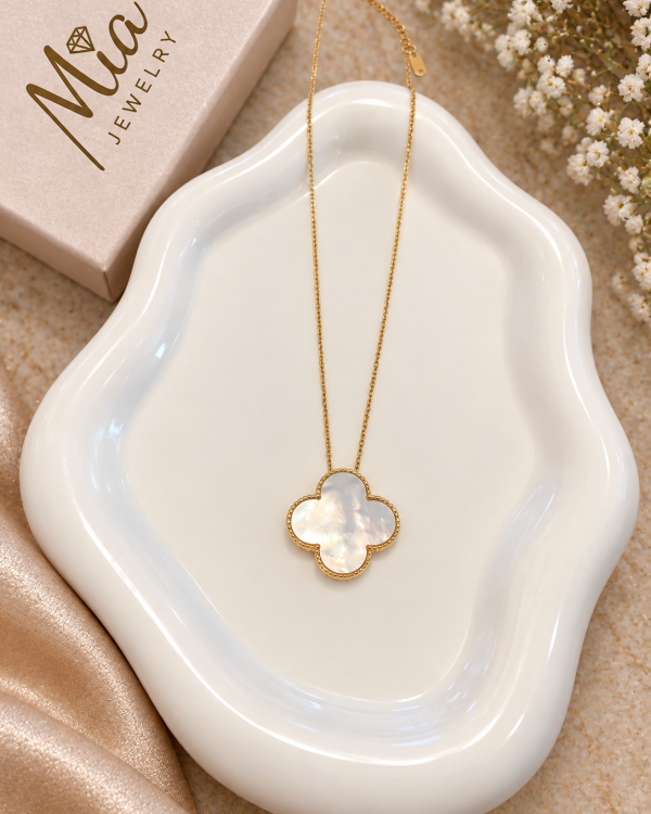 MOP Clover Charm Necklace