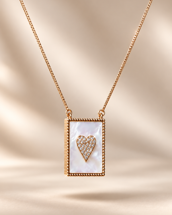 Mother of Pearl Heart Pendant Necklace