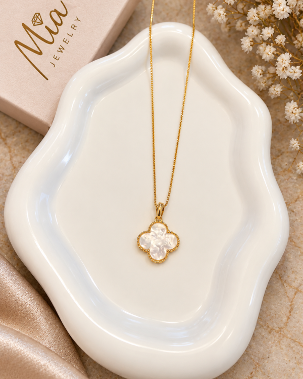 MOP Clover Charm Necklace