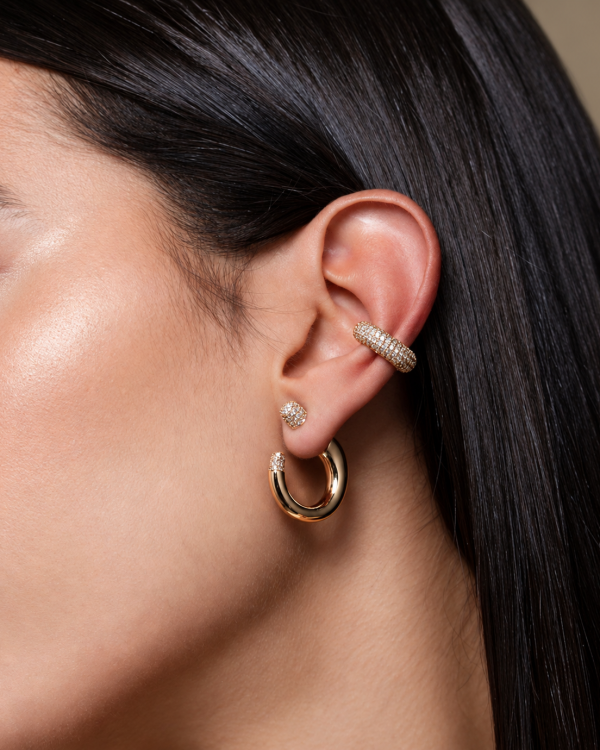 Pavé Front Back Hoop Earrings