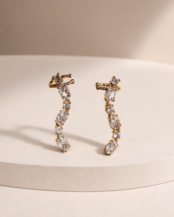 Celestial Crystal Ear Climber Earrings