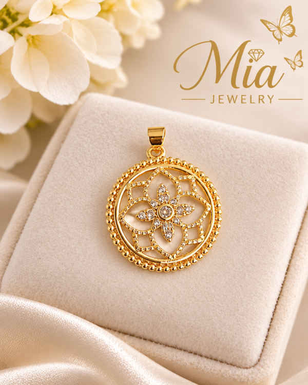 Floral Medallion Mother of Pearl Pendant