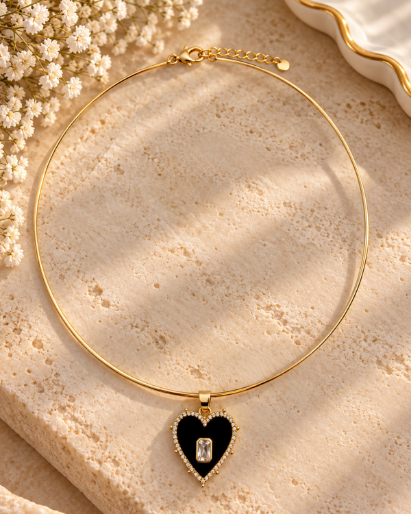 Black Heart Crystal Pendant