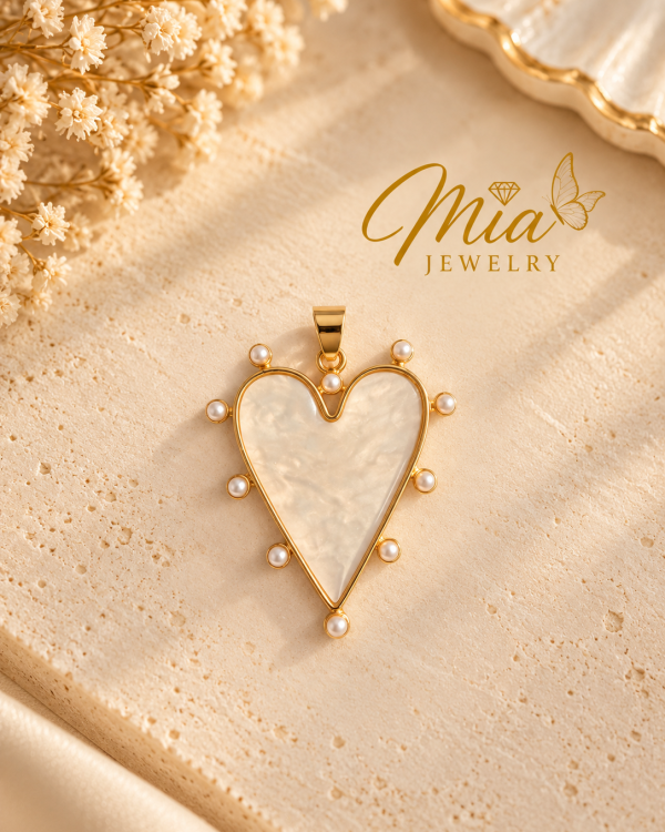 Mother of Pearl Heart Pendant