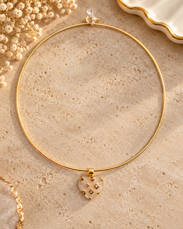 Designer-Inspired Mother of Pearl Heart Pendant
