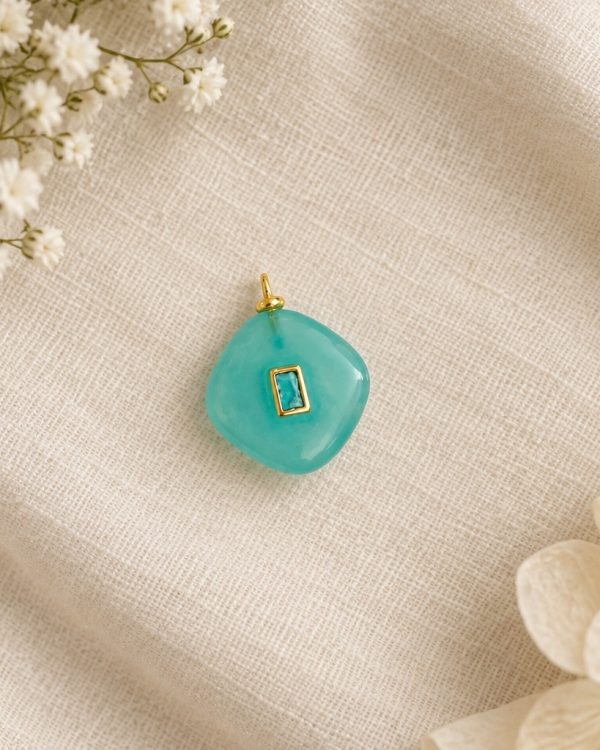 Cushion Cut Gemstone Accent Pendant