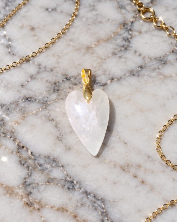 Elongated Heart Gemstone Pendant