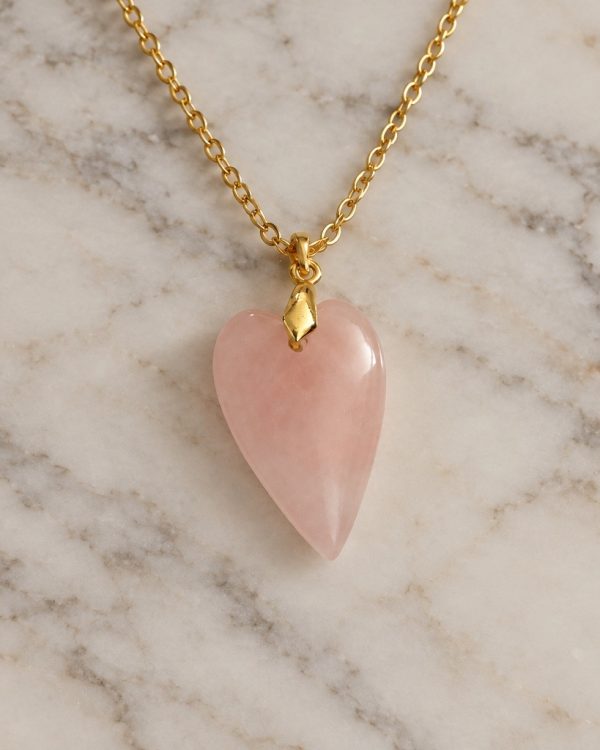 Elongated Heart Gemstone Pendant