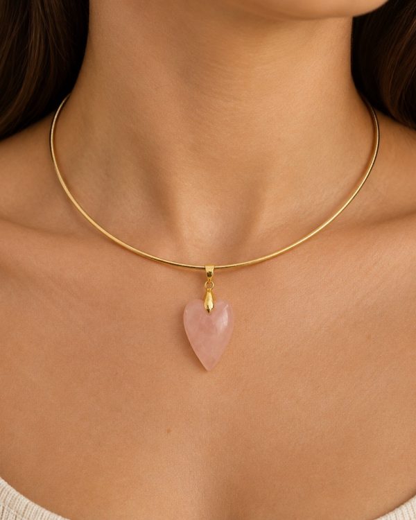 Elongated Heart Gemstone Pendant