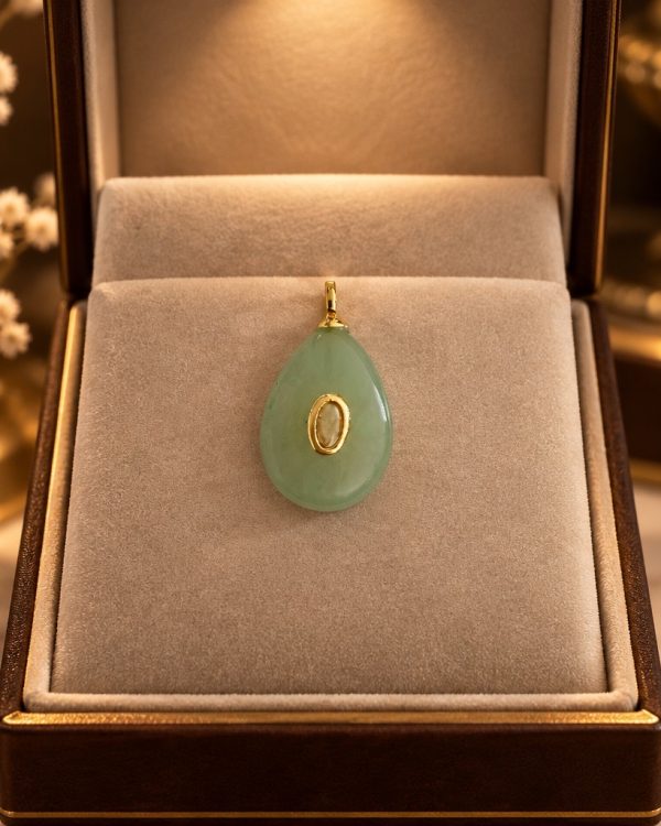 Green Teardrop Gemstone Pendant