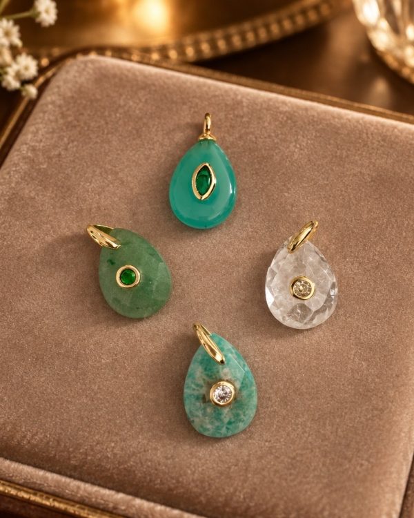 Faceted Teardrop Gemstone Pendants