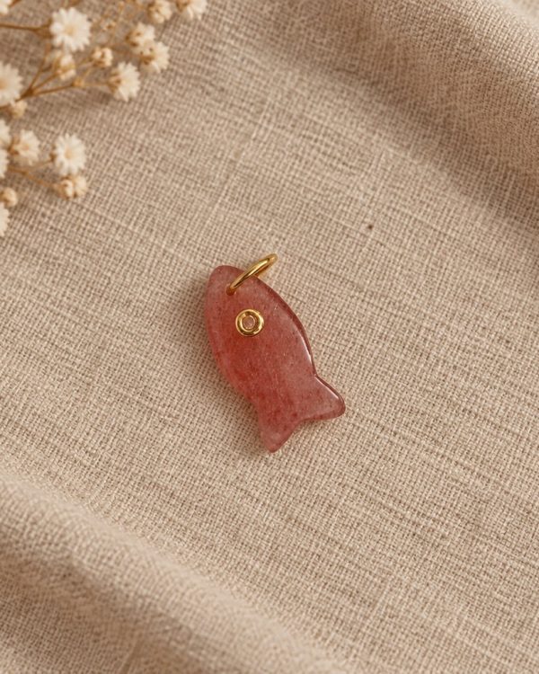 Crystal Accent Fish Gemstone Pendants
