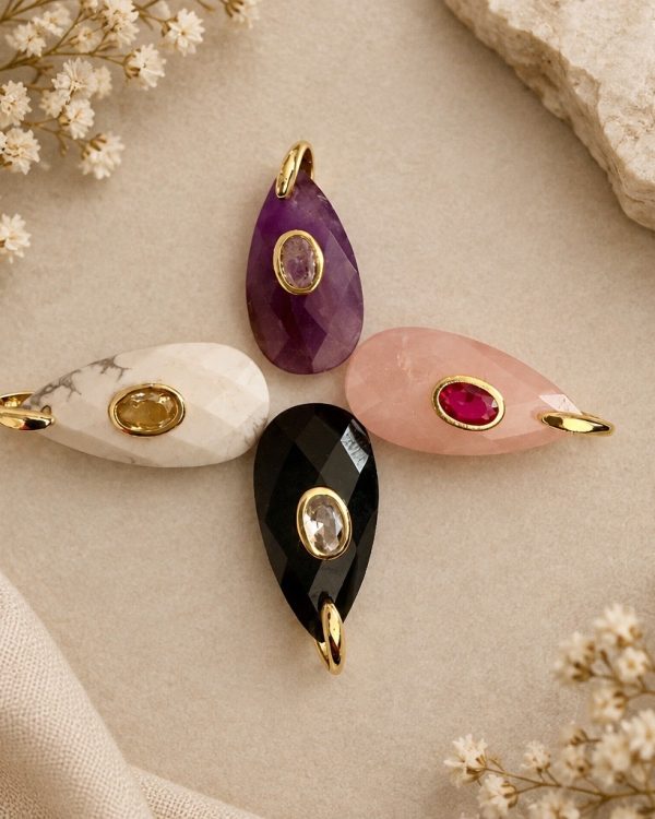 Faceted Gemstone Connector Pendant