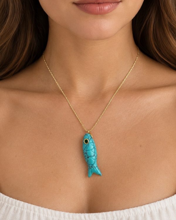 Fish Gemstone Pendant