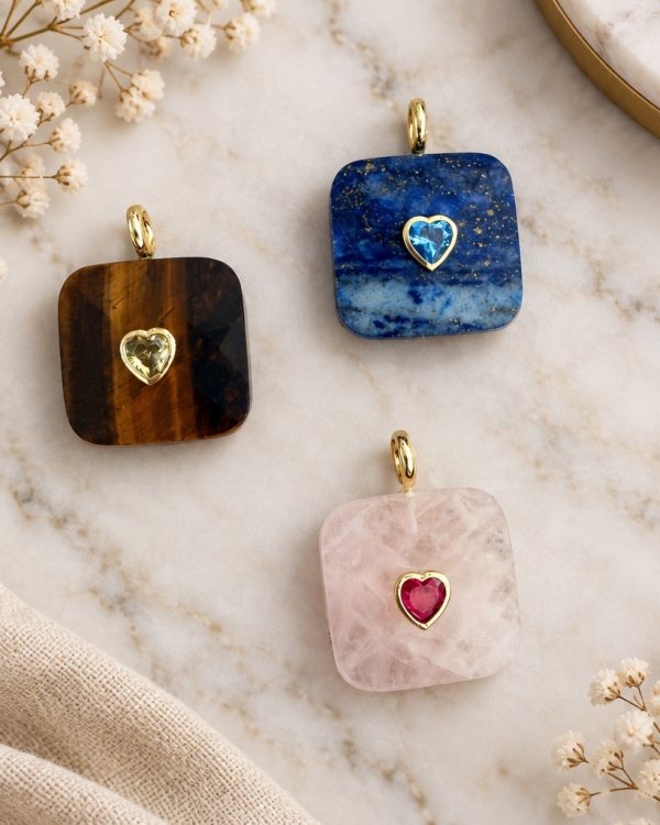 Heart Accent Gemstone Pendant