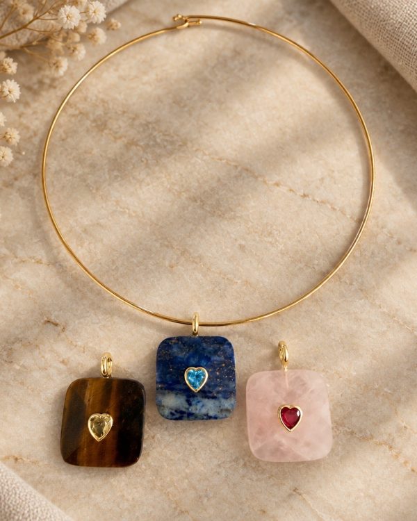 Heart Accent Gemstone Pendant