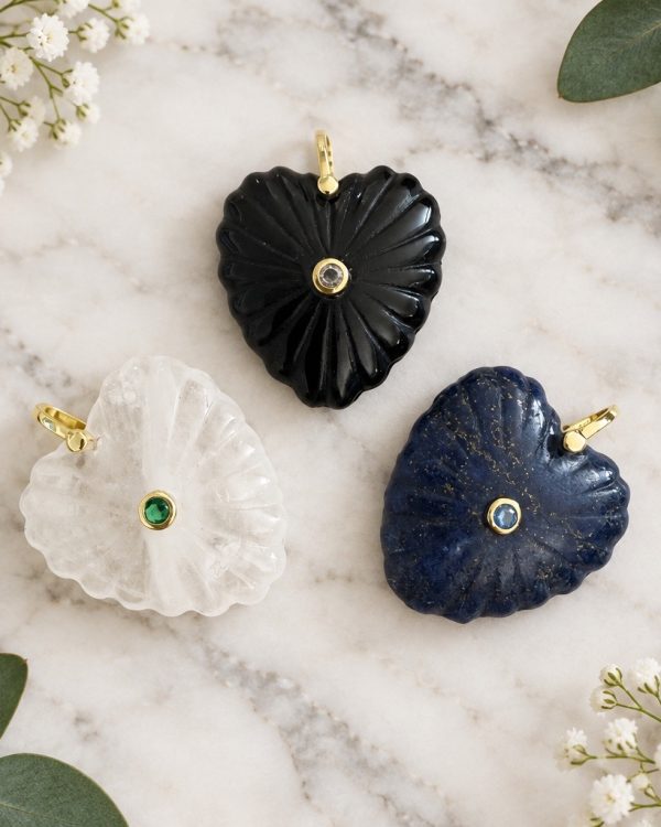 Carved Heart Gemstone Pendant