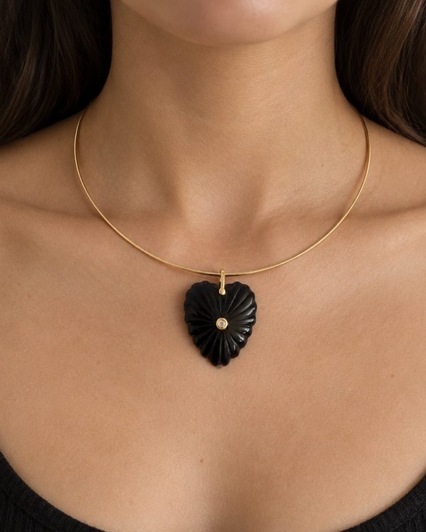 Carved Heart Gemstone Pendant