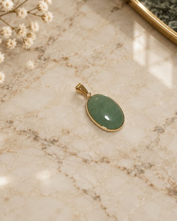 Oval Stone Gold-Tone Pendants